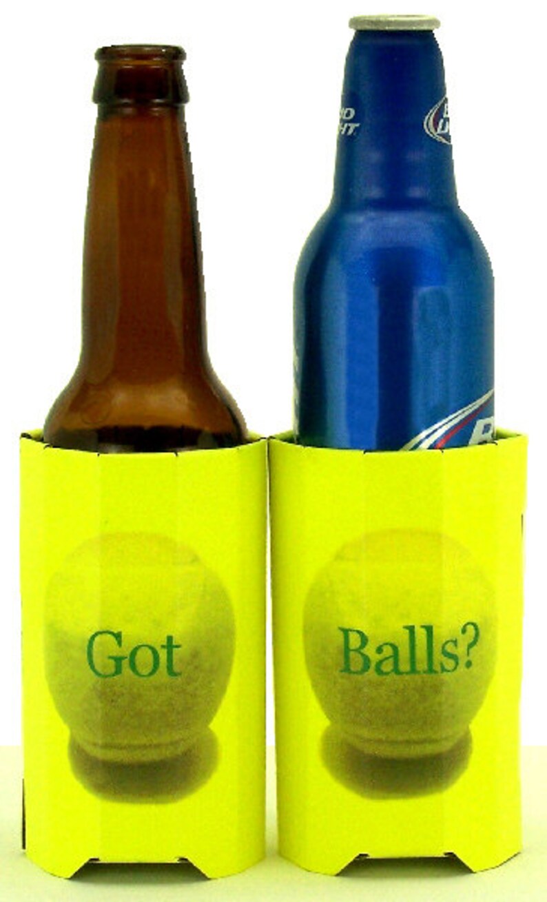 Beverage Insulators 2PK GotBalls Tennis Ball Printed Pocket Huggies-EcoFriendly, Folds, Starbucks Cold/Hot,3 Sizes: CAN, CUP, BEER Bottle image 4