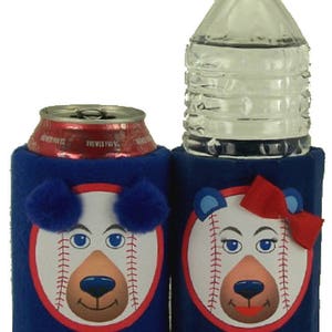 Beverage Insulator Cubs Baseball Chicago PocketHuggie-Cold/Hot ,Handmade, Reusable, 3 SIZES-Cup, Can, Glass Beer Bottle Sizes image 3