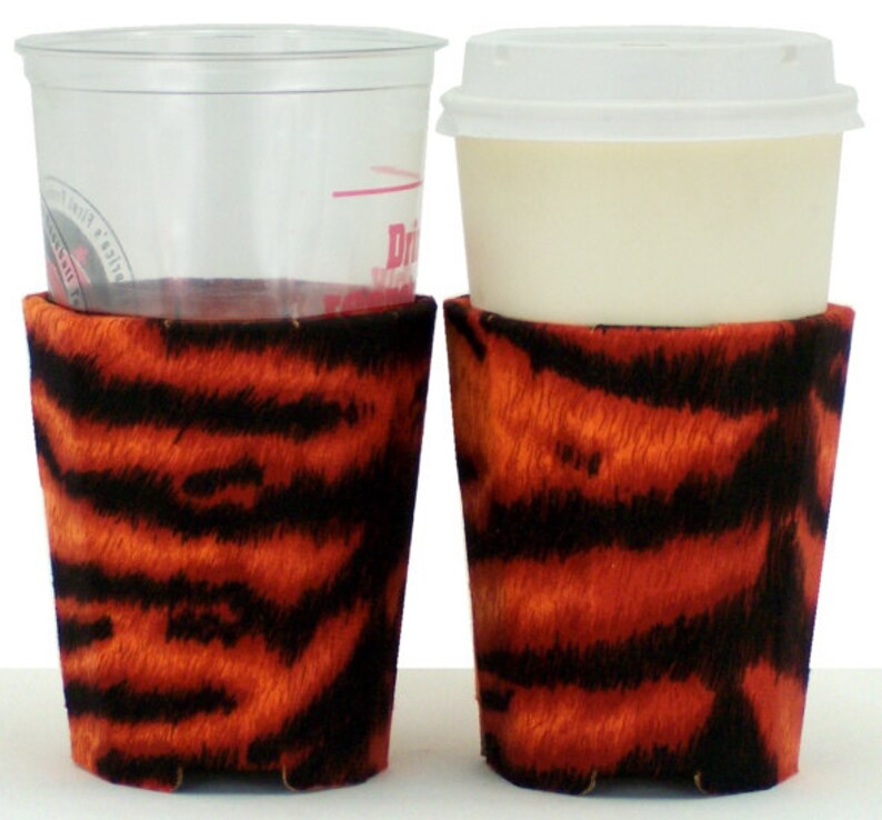 Faux Suede Eco-friendly Beverage Insulator Tiger PocketHuggie Cincinnati Bengals Clemson Cold/Hot Coffee Beer SoloCup SkinnyCan image 3