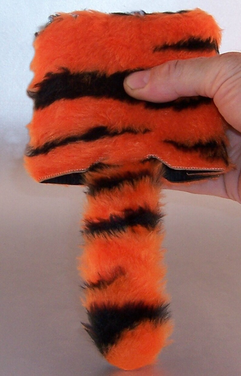 2 qty Faux Fur w/Tail Beverage Insulator CAN/Bottle & CUP Size PocketHuggies Beer, Water, Coffee Bengal Clemson Bearcat Cincinnati image 7