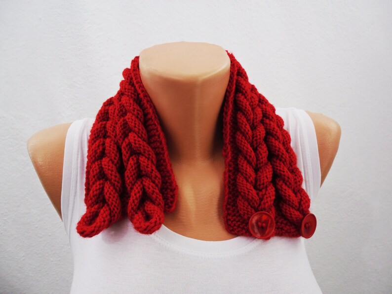 Red - Kumaun Hand Knitted Acrylic Woolen Neck Warmer 39