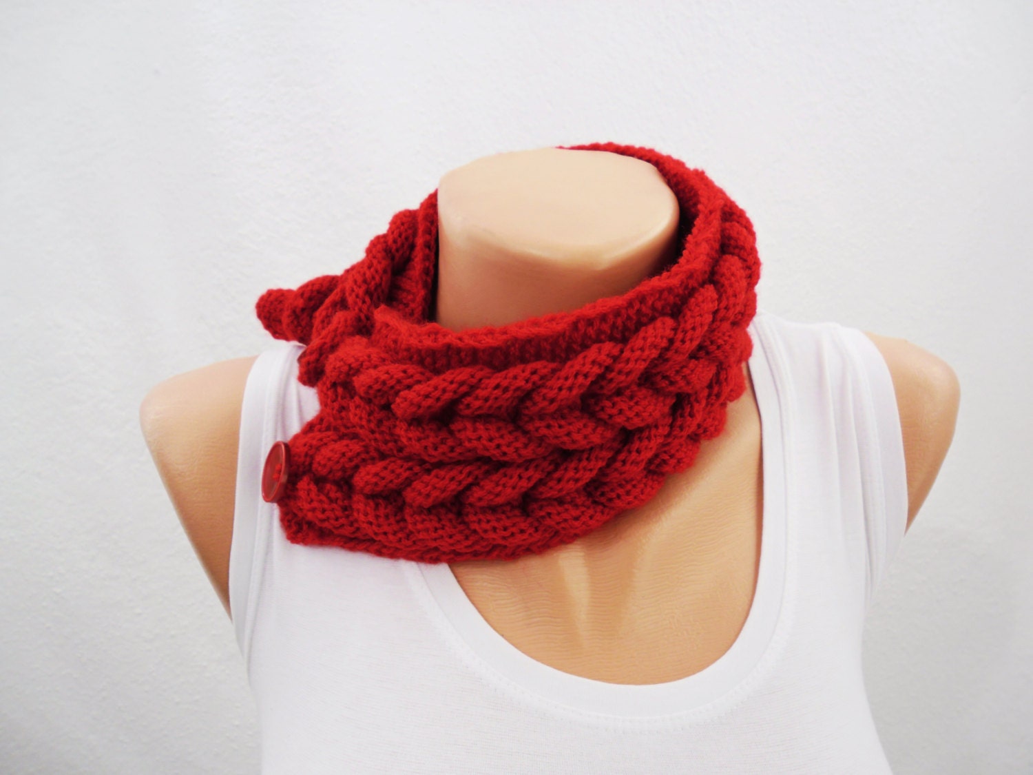 Red - Kumaun Hand-knitted Acrylic Woolen Neck Warmer