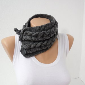 gray ,neckwarmer , hand knitting, wool, fashion, accessories, unique gifts, winter trends