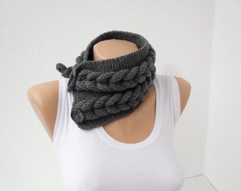 gray ,neckwarmer , hand knitting, wool, fashion, accessories, unique gifts, winter trends