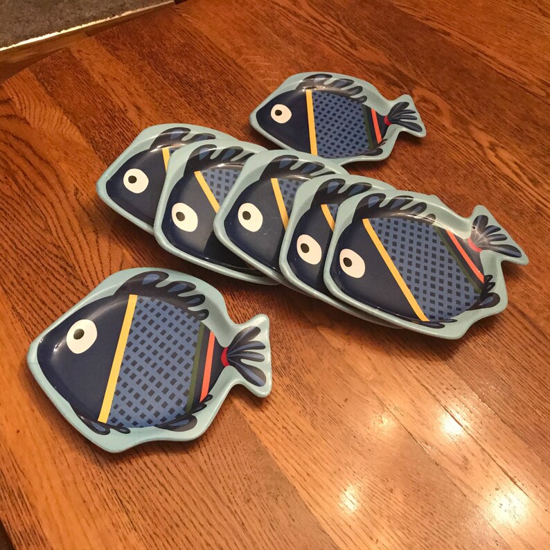 7 Melamine Pottery Barn Kids Plates Dessert Sized Cake Etsy