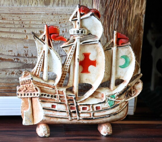 Door Stop Large Spanish Galleon Nautical Ship Sail Boat Etsy
