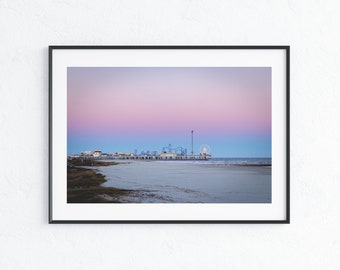 Galveston Texas - Pleasure Pier at Sunset - Fine Art Photograph