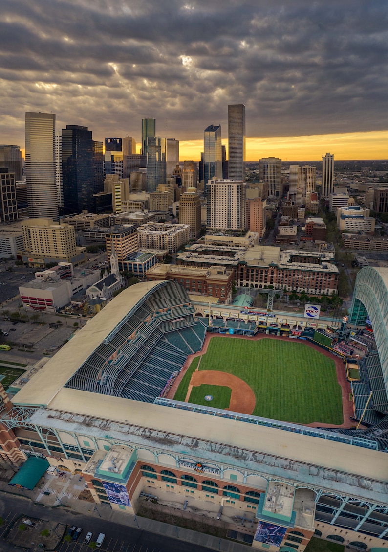 Minute Maid Park and Skyline Downtown Houston Sunset March | Etsy