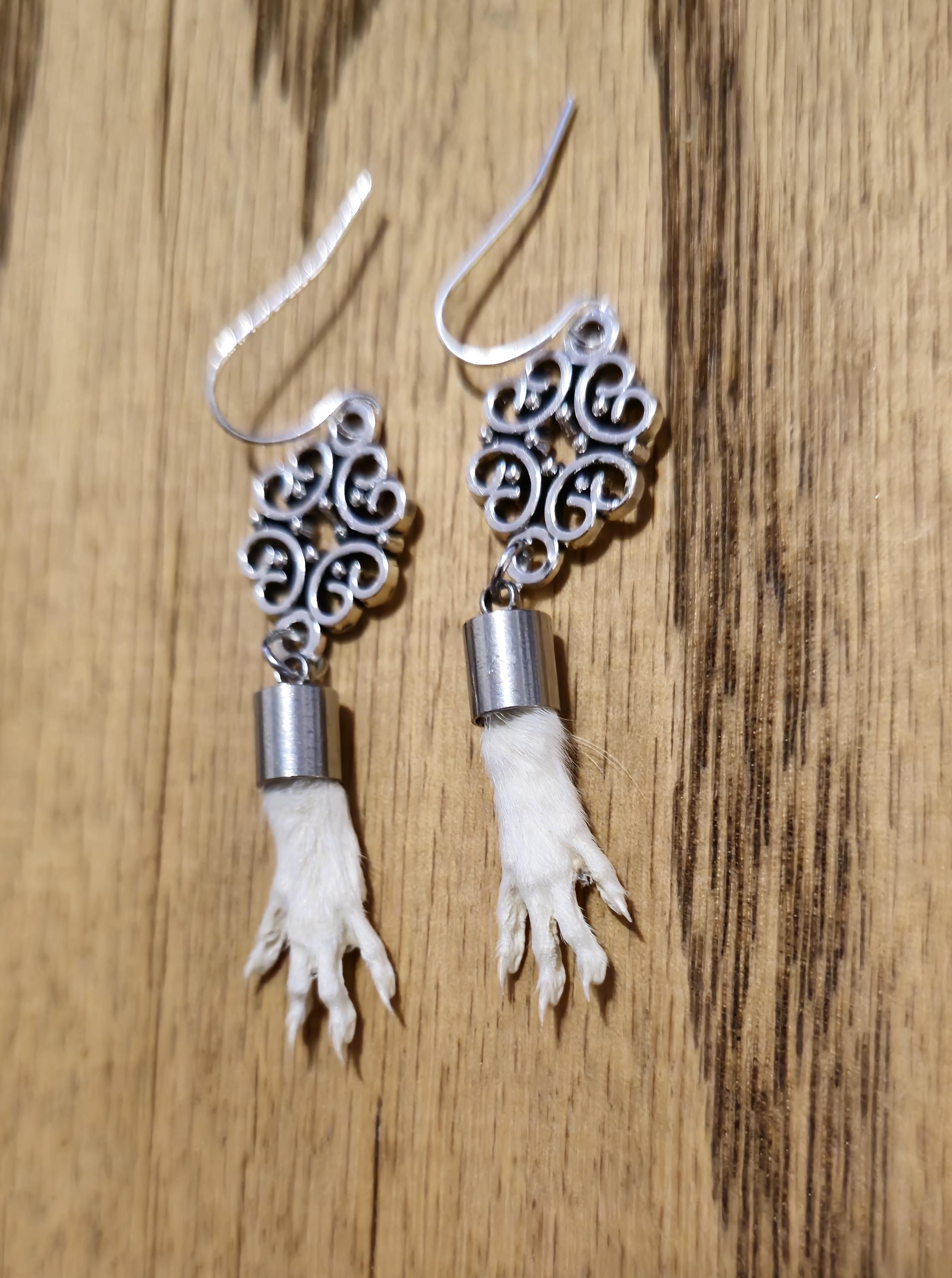 RATS ラッツ TAIL EARRINGS SILVER Taxidermy Rat Tail Earrings Real Rats Oddities - Etsy
