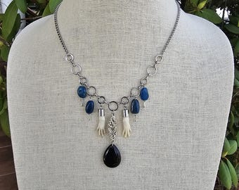 taxidermy necklace. rat paw necklace. oddities necklace.