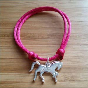 Personalized Horse bracelet engraved with your first name in 925/000 silver