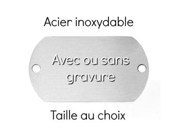 Connecteur à graver ID tag militaire • Acier inoxydable • Avec ou sans gravure • 2 tailles au choix • bijou personnalisé gravé