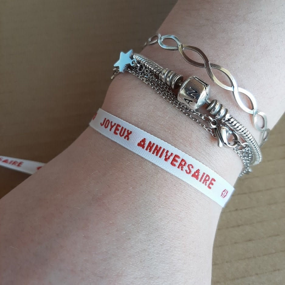 Happy Birthday Armband Geweven Boodschap Geborduurd Lint Etsy Belgie Happy Birthday Armband Geweven Boodschap Geborduurd Lint Etsy Belgie