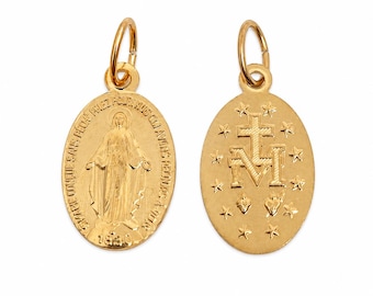 Echte Wundertätige Medaille aus der Rue du Bac in Paris • Kapelle Unserer Lieben Frau von der Wundertätigen Medaille • vergoldetes Metall