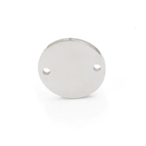 Conector grabable • medalla redonda • diámetro a elección • efecto espejo • colgante de acero inoxidable • con o sin grabado