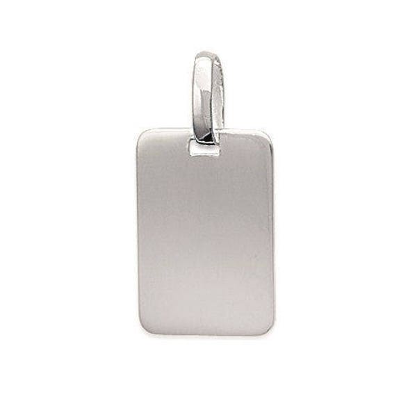 Pendentif à graver • argent 925 • taille 14 x 21 mm • avec ou sans gravure • id tag militaire plaque rectangle • bijou personnalisé gravé