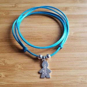 Collier à graver cordon avec un personnage garçon boy enfant bijou personnalisé gravé pendentif et 2 perles image 4