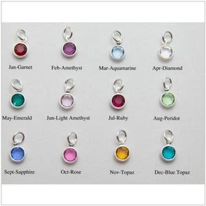 Birthstone 6 mm pendant birthstone color of the month of your choice image 1