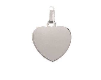 Pendentif à graver coeur en argent 925/000 22 x 20 mm  avec ou sans gravure