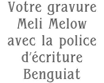 Votre gravure police d'écriture Benguiat