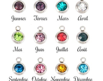 Pierre de naissance • 5 mm • pendentif •  birthstone • couleur du mois au choix