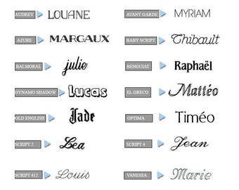 Your engraving font writing to choose front and/or back pictured