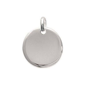 Pendant to engrave • 20 mm thick round medal to engrave • in 925/000 silver • personalized jewelry with or without engraving
