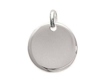 Pendentif à graver • 20 mm à graver médaille ronde épaisse • en argent 925/000 • bijou personnalisé avec ou sans gravure