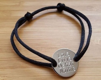 Bijou Bracelet médaille ronde 2 trous personnalisé gravé en argent 925/000