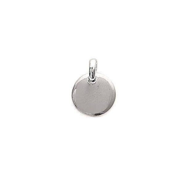 Pendentif à graver • mini médaille ronde épaisse 10 mm • argent 925/000 • bijou personnalisé avec ou sans gravure