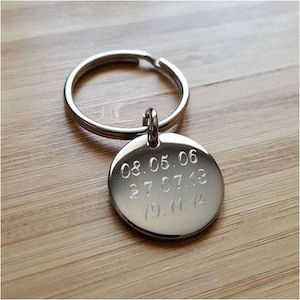 Steel key ring medal to engrave mixed gift for men and women