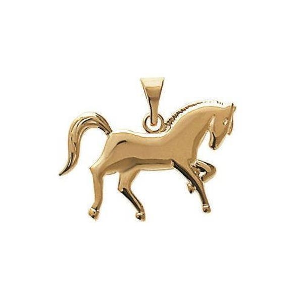 Pendentif à graver cheval equitation en plaqué or avec ou sans gravure