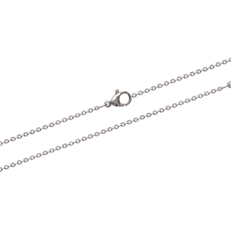 Stainless steel chain convict link with carabiner width 1.5 mm length of your choice long necklace necklace image 5