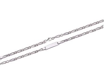 Bordstein-Armband in Silber für Kind mit schweren Namen 16 cm