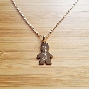 Personally engraved pendant boy necklace in gold-plated chain boy chain gallopin chenapan