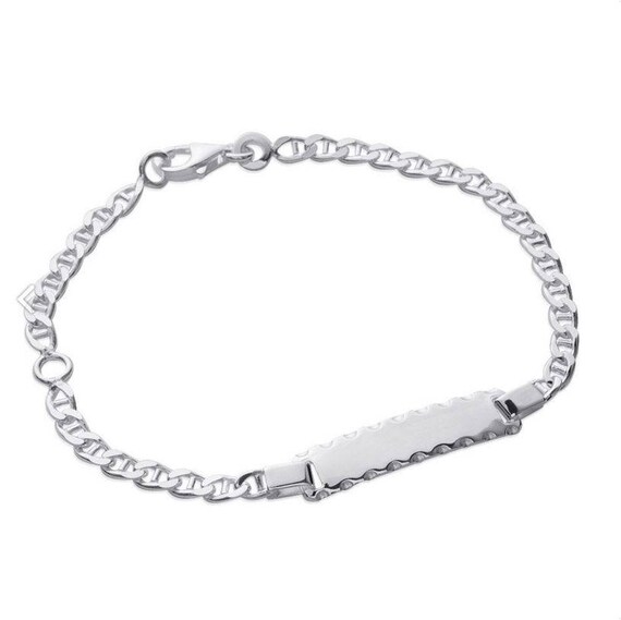 Gourmette Bracelet En Argent Pour Enfant 16 Cm Avec Prenom Etsy
