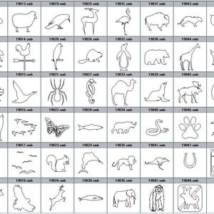Gravura com desenho de seu animal para escolher na foto