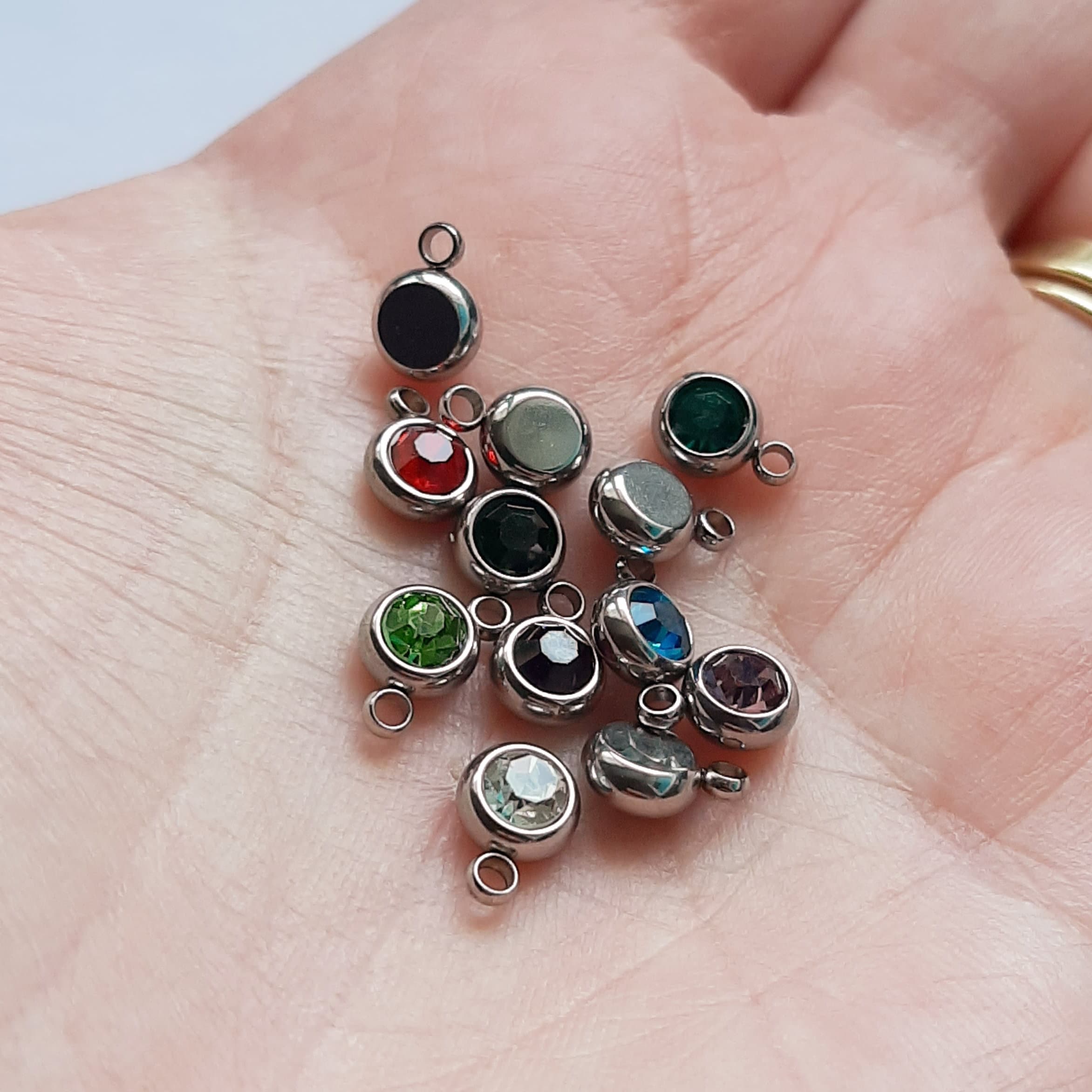 新品POTETE Birth month stone clip Jan Apr Birthstone • 5 Mm • Pendant • Birthstone • Color of the
