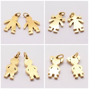 Pendentif à graver • garçon boy enfant kid fille girl • acier inoxydable doré • avec ou sans gravure