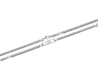 Silver curb chain Bracelet for baby child 16 cm with engraved name