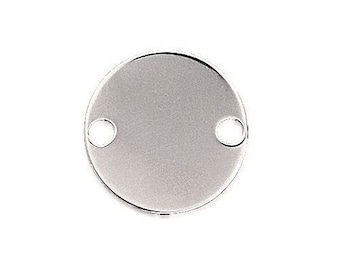 Pendentif à graver • connecteur 20 mm médaille 2 trous • argent 925/000 • bijou personnalisé avec ou sans gravure