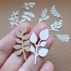 36 feuilles en papier • papercut • papier découpé • carterie scrapbooking diy • kraft • arbre plante végétal nature