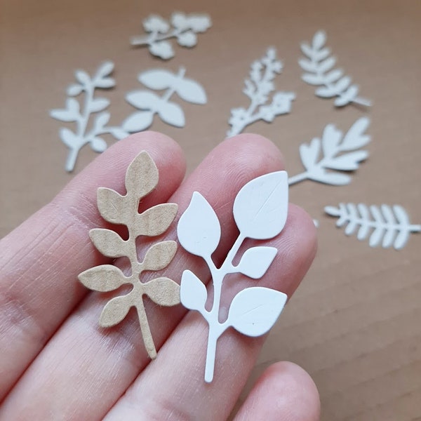 36 feuilles en papier • papercut • papier découpé • carterie scrapbooking diy • kraft • arbre plante végétal nature