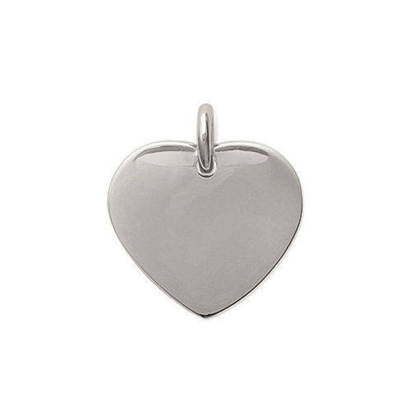 1 pendentif coeur  20 mm acier inoxydable légèrement bombée avec ou sans gravure