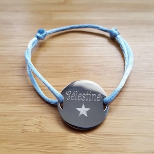 20mm round medal cord bracelet to be custom stainless steel engraver with or without engraving