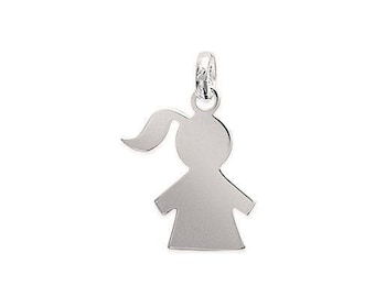 Pendant engraved girl Silver 925/000 with or without engraving