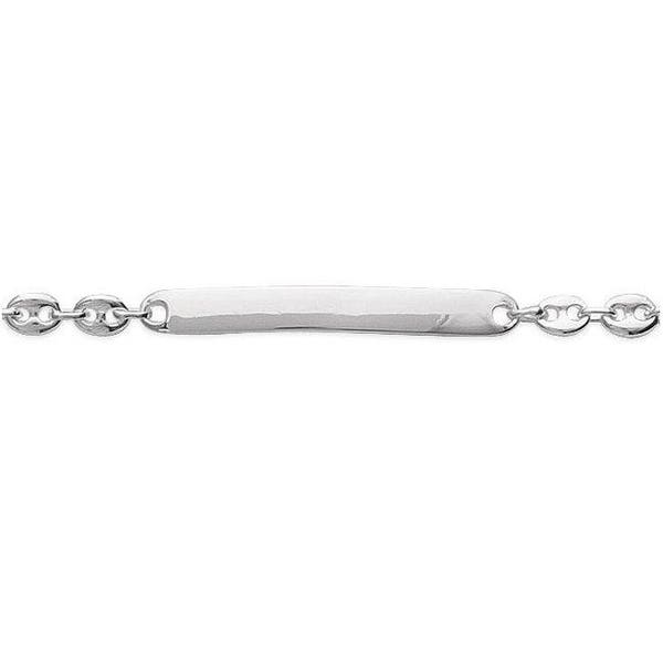 Gourmette Bracelet grain de café en argent 18 cm avec prénom gravé avec ou sans gravure bijou personnalisé personnalisable