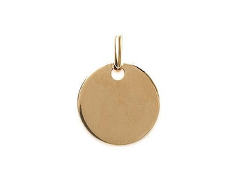 Gravuranhänger • 15 mm runde vergoldete Medaille • mit oder ohne Gravur • graviertes anpassbares Juwel