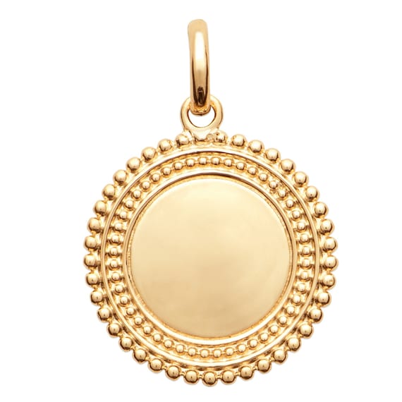 Médaille ronde 15 mm plaqué Or, à graver | Bijoux du Net