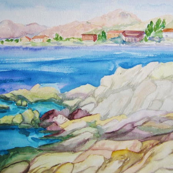 Original watercolor landscape